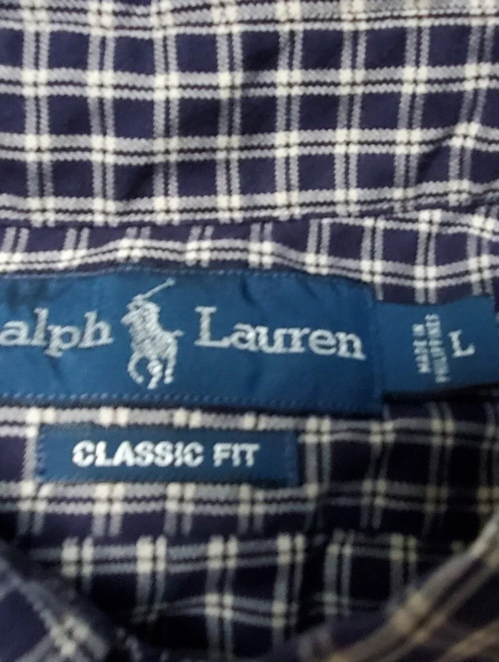 Polo Ralph Lauren Blake Shirt Mens L NavyCheck Pony Embroidery Button Down